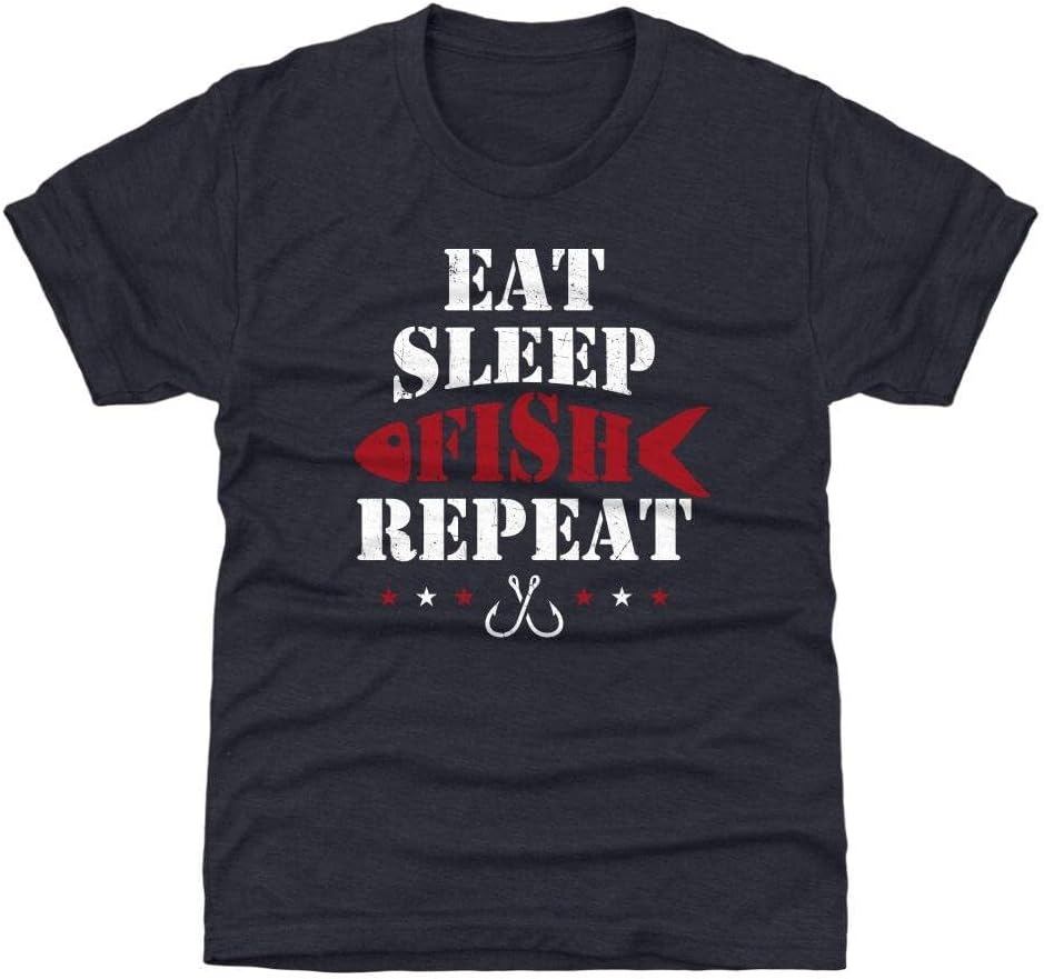GenericFunny Fishing Kids T-Shirt Funny Outdoors Eat Sleeps Fish Repeat Kid Children Shirt Tee Shirt T Shirt