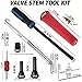 Valve Stem Removal Tool with Heavy Duty Hook & Longer Puller,Tire Valve Stem & Core Replacement Installation Tool Kit,without Tire Removal,Tire Pressure Checking, for Cars Motorcycles Lawn Mowers ATVs