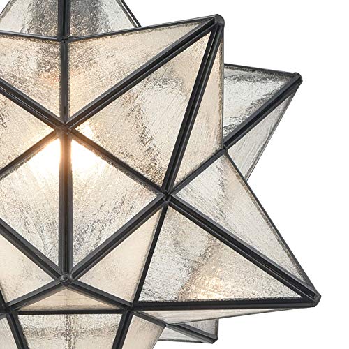 Image of CLAXY 14 inch Moravian Star Pendant Light Seeded Glass Star Lights
