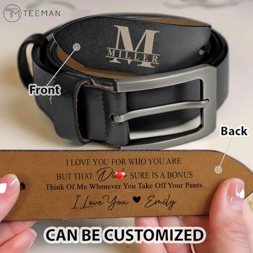 I Love You For Who You Are Belt, Personalized 2-Sided Engraved Leather Belt, Custom Name Leather Belt for Men, Wide Black/Brown Leather Belts, Personalized Belt for Husband, Fathers Day2