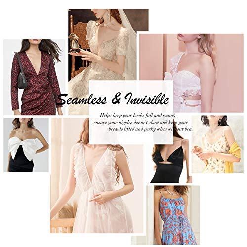 Breast Lift Strapless Backless Petals Nippless Covers Push Up Self Adhesive Invisible Sticky Bra For Women (Large, Beige 1) #TOP6