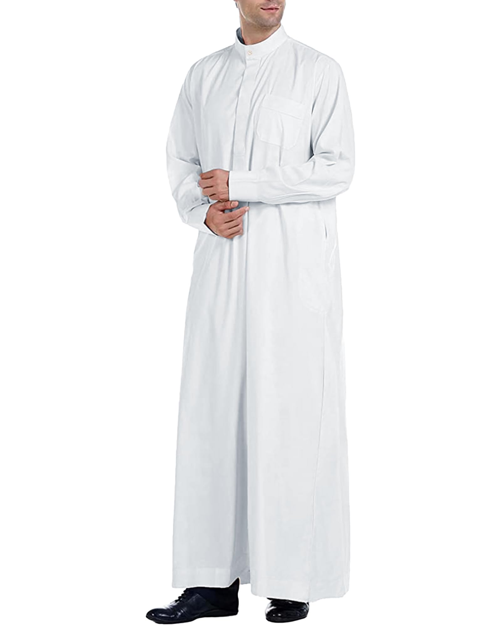 YAOHUOLE Kaftan męski kaftan z długim rękawem, długi rękaw, z kieszeniami, uniwersalny krój