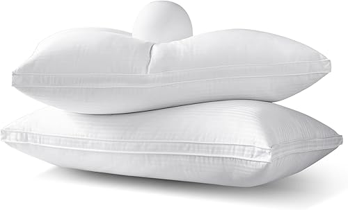 Miniatura 5 de Almohada de plumón de ganso  Almohada compartida tamaño Queen, paquete de 2 unidades, diseño de tres capas, sin plumón, adecuada para personas que