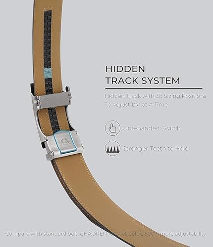CHAOREN CHAOREN Gürtel Herren, Automatik Ledergürtel Herren Ratsche für Business Anzug, 35mm Gürtel ohne Löcher, Größe Angepasst - Produktansicht 3 | TV | Video | Foto