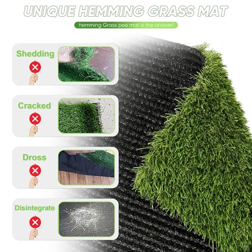 Image of Dog Grass Pad with Tray, 26''X26'' Artificial Turf Grass Potty, 2-Pack Reusable Puppy Pee Pads for Dogs, Portable Dog Litter Box for Indoor /Outdoor Potty Training Toilet
