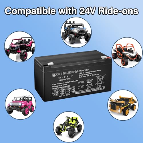 Image of ANPABO 24V 7Ah Battery for Ride On Toys, Rechargeable Pack, F2 Terminal