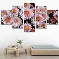 SIGNWIN 5 Panel Canvas Wall Art Pink Petals for Home Decorations Ready to Hang - 60