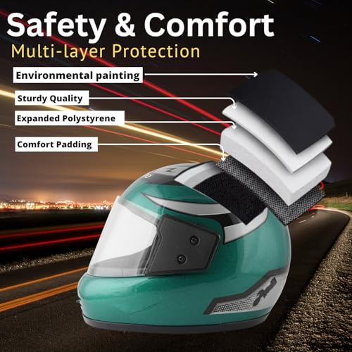 Image of Sage Square Audi Kimi Full Face Helmet | ISI Certified | Clear Visor | Ultra Comfort Inner Padding Extra Comfort & Stylish