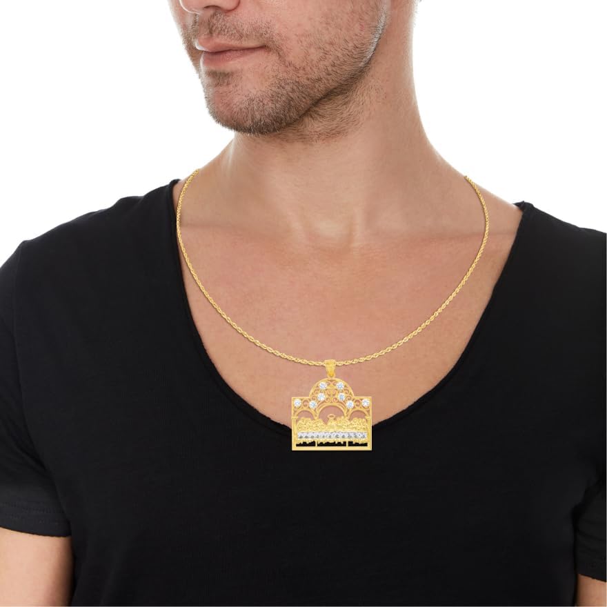 Floreo 10k Gelbgold Diamantschliff Letztes Abendmahl CZ Anhänger - Bild 5 von 6