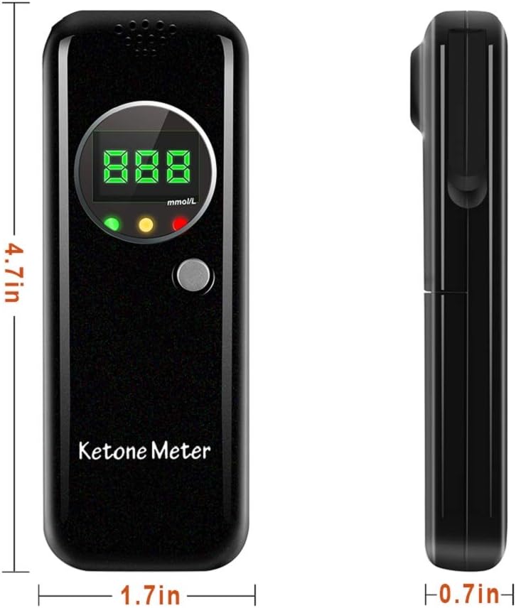 Coolker Ketone Meter Digital LCD Displays Testing with 10Pcs Replaceable Mouthpieces : Health & Household