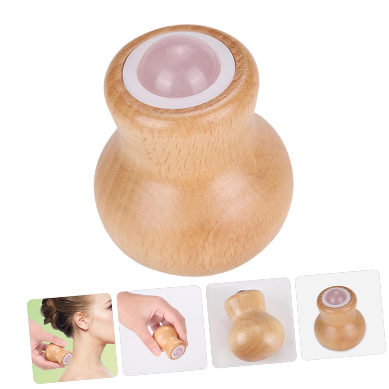 Baluue 4pcs Jade Face Roller Massage Tool for Relaxation and Skin Care Multi-Function for Neck and Face Fatigue Relief