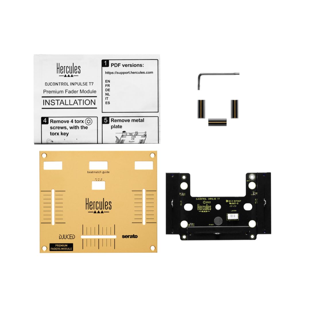 Hercules DJControl Inpulse T7 - Premium Fader Module – Module de contrôle DJ avancé avec faders de haute précision et construction durable