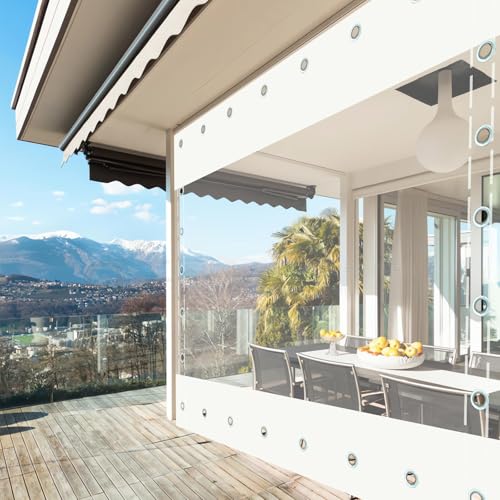 Lona De Empalme Resistente For Exteriores Con Ojales, Paneles Laterales De Lona Transparente, Cortina De Lona Transparente Con Almohadilla Impermeable, For Porche,Cenador, Toldo Divisor Personalizable