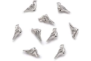 Fashewelry 50Pcs Antique Silver Bird Charmes for Jewelry Making