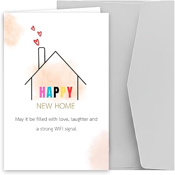 New Home Congratulations Housewarming Card Congratulations on Your House Funny New House Card for Friends, Family, Coworkers, Neighbors Welcome Home Greeting 1HNH