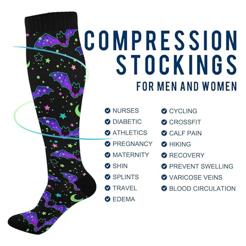 Compression Socks for Men Women Sport Knee High Socks Support for Athletic Running Hiking Cycling Fitness Travel4