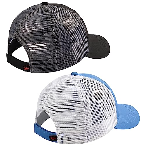Image of BASSDASH 2 Pack Altimate Fishing Hunting Hat Mesh Back for Men Women Adjustable Baseball Trucker Cap Camo Blaze Orange