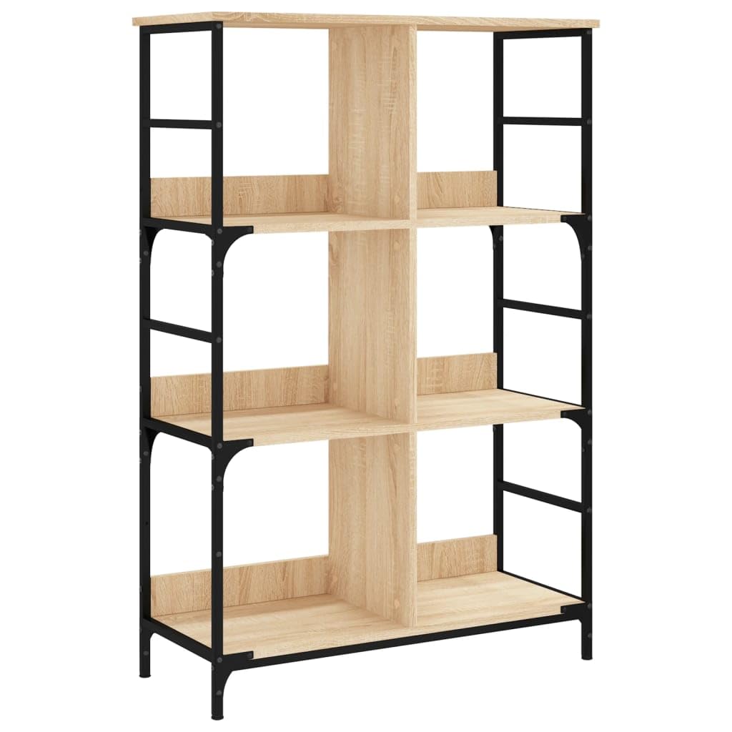Scaffale da soggiorno per libri e decorazioni, in rovere Sonoma, 78,5 x 33 x 117,5 cm, materiale in legno per libri, soggiorno, studio, ufficio