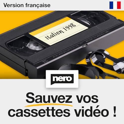 Nero - NERO Récupérer une cassette vidéo - très simple, sans connaissances préalables | S-VHS | Hi8 | Super 8 | DVD vers PC | Programme de montage vidéo | Logiciel d'édition vidéo Windows 11 / 10 / 8 / 7