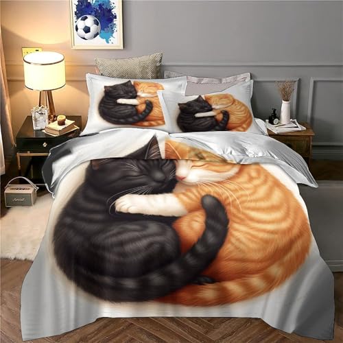 Housse de couette chat 3D douceur microfibre pour des nuits sereines - 6