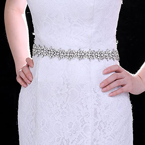 Rhinestone Bridal Belt Sashes For Women Dress, Diamond Wedding Belts Sash Ribbon For Bridesmaid Prom Gowns (Ivory) #TOP1