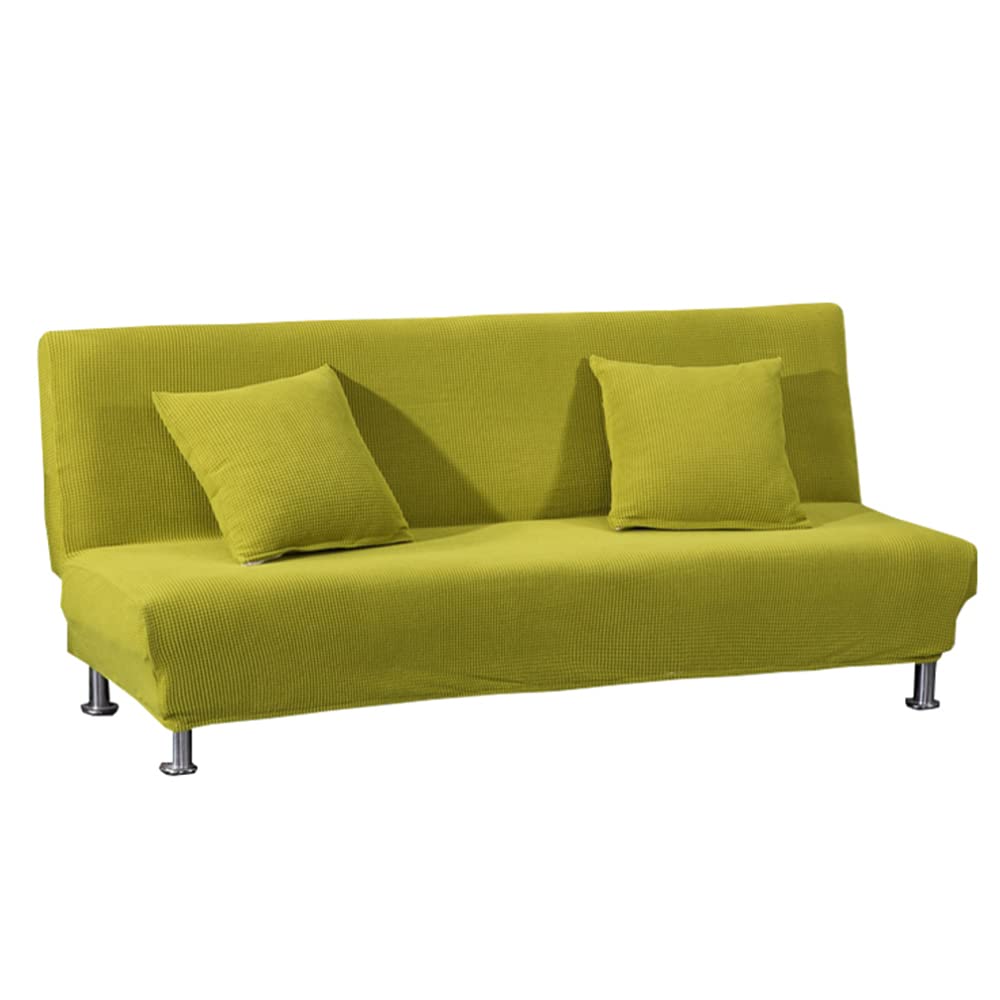 WJHDWYD 2 Seater Armless Sofa Bed Cover Click-clack Sofa Cover without Elastic Sofa Cover without Armrests with Military Green Print, Not Cushion Covers(Hojas Amarillas de Otoño,Medium)