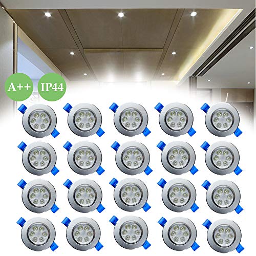 Preisvergleich Produktbild Froadp 20x3W LED Einbauleuchten Schwenkbar Deckenspots Haushalt Unter-Einbauleuchten Elektroinstallation Einbaustrahler für Wohnaccessoires Leuchtensysteme(Kaltweiß)