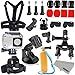 Kupton Accessories for Xiaomi Yi 4K, Xiaoyi 4K Waterproof Housing Case+ Head Strap+ Chest Harness+ Car Suction Cup+ Bike Handlebar Mount+ Floaty Handle Action Camera Starter Kit