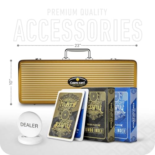 Image of casinokart Poker Chipset with 2 Decks of Playing Cards, Dealer Button |Poker Chipset for Casino (NFT Monkey, 300 Chips)