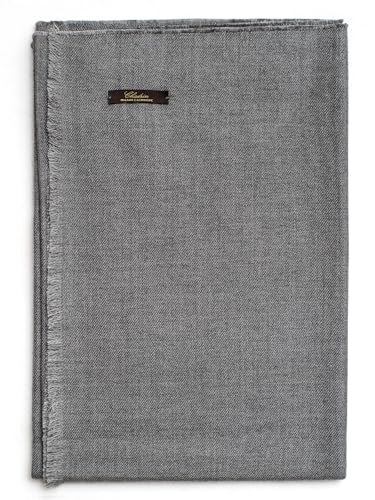 Chadrin Italian Broad 70% Cashmere and 30% Silk Scarf Shawl Wrap Stole of Premium Quality Super Soft Made in Italy for Woman (Classic Gray)