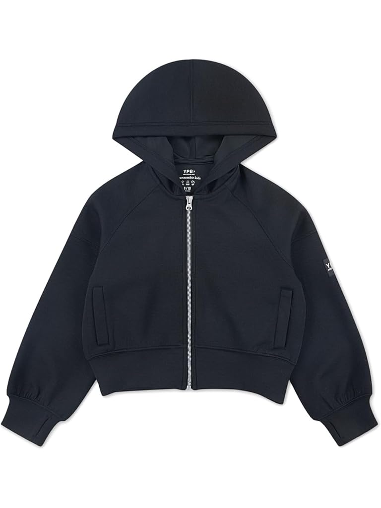 Black Abercrombie & Fitch YPB Neoknit Full Zip Hoodie (Big Kid)