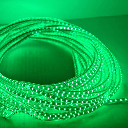 Image of DOJI 2835 SMD LED Strip Rope Light Waterproof Outdoor Flexible Light with Connector for Diwali, Christmas, Indoor and Outdoor Decoration. (4 Meter, Green)