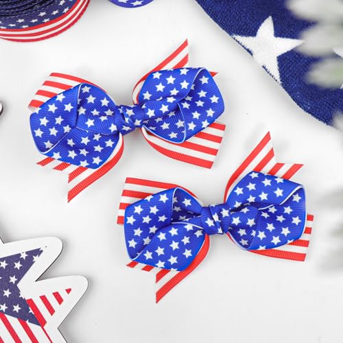 Pinzas de cabello con diseño bandera americana 2 piezas miniatura 6