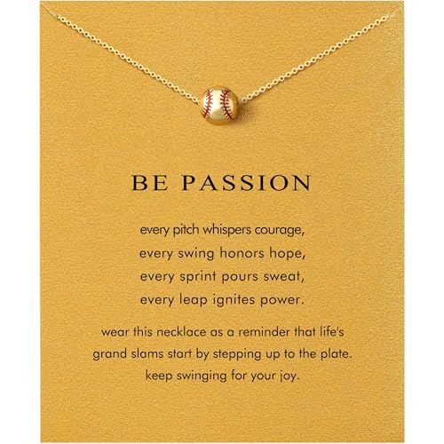 Baydurcan Gold Baseball Necklace for Women Softball Gifts for Sport lover Baseball Necklaces Softball Mom