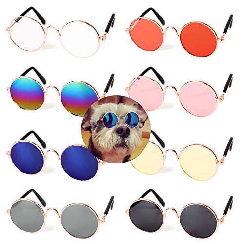 Pets Can See Colors Round Pet Sunglasses Small Dogs Cats Retro Party Favors Set Cute Funny Cosplay Toys Costume Photos…