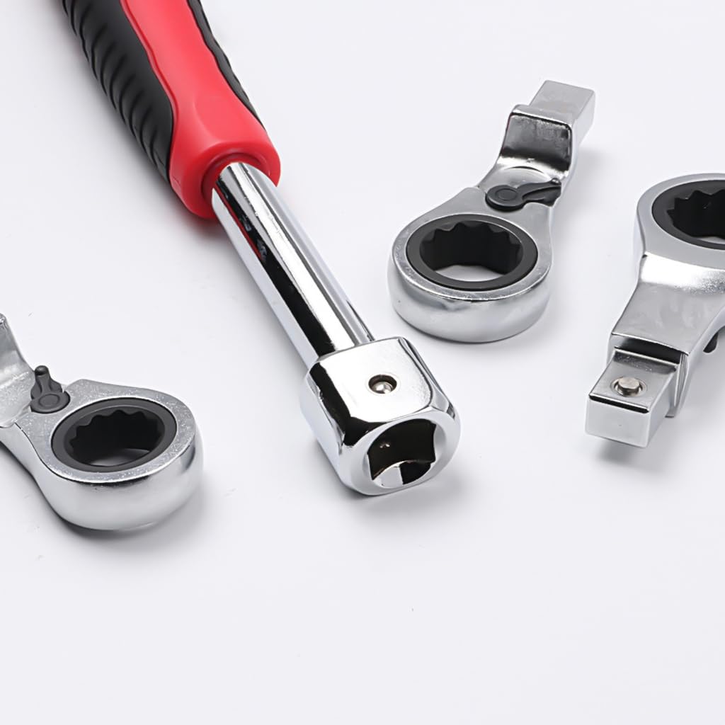 8 szt. 8-19 mm zestaw kluczy płasko-oczkowych z grzechotką, klucz płasko-oczkowy Flexs