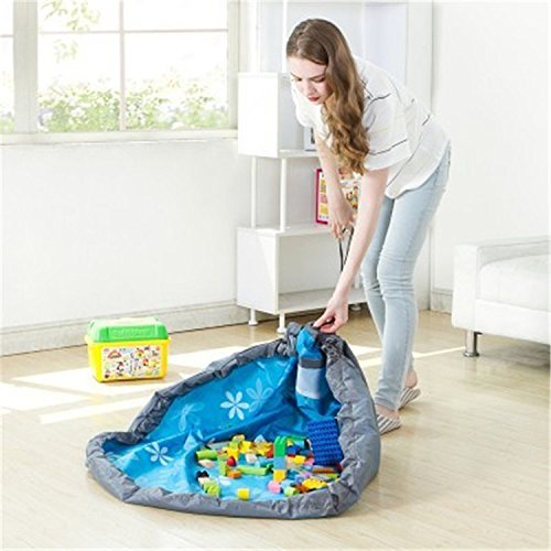 Large 60 Inches Diameter Baby Kids Play Floor Mat Toy Storage Bag Organizer Pink - Image 2