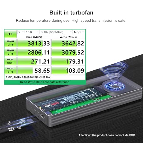 Caja externa M.2 NVMe SSD Thunderbolt 4 8TB aluminio miniatura 4