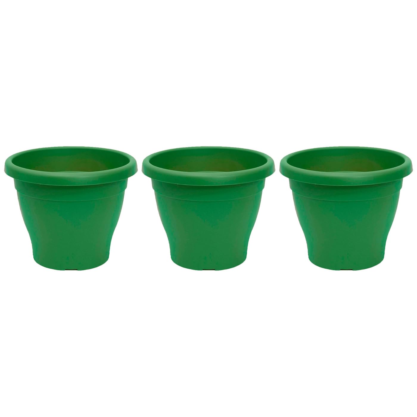 AC - Pack de 3 Macetas Mediterráneas - Plástico Resistente - Ideal para el Hogar, Plantas, Jardín, Decoración. - Cuidado de Plantas - Forma Redonda - 25 cm - Color Verde