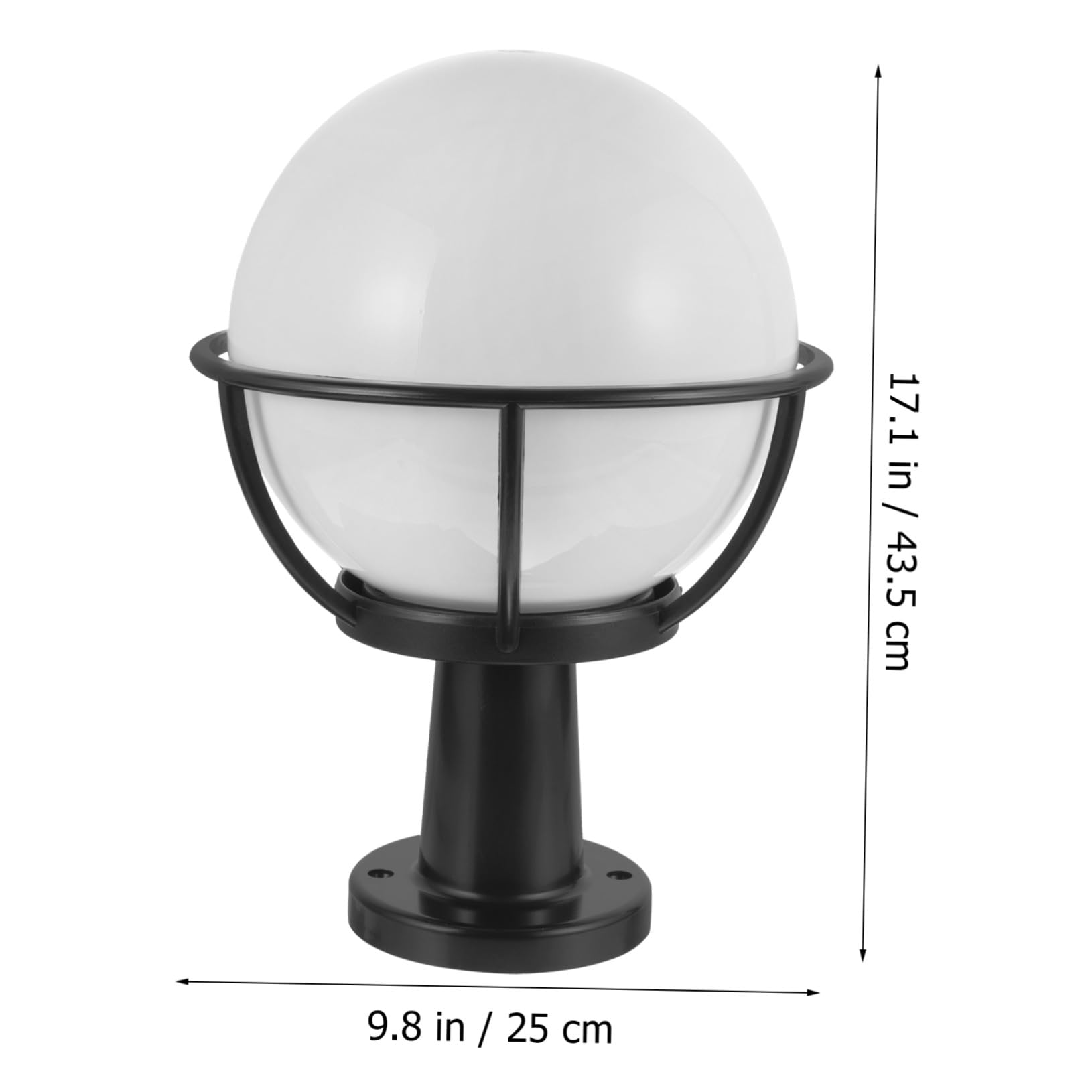 Operitacx Paralume a Globo in Acrilico Resistente per Lampione da Esterno, Copertura Luminosa Sferica AntiGraffio per Patio e Giardino, Set di Ricambio Struttura Robusta e Trasmissione Luce Diffusa