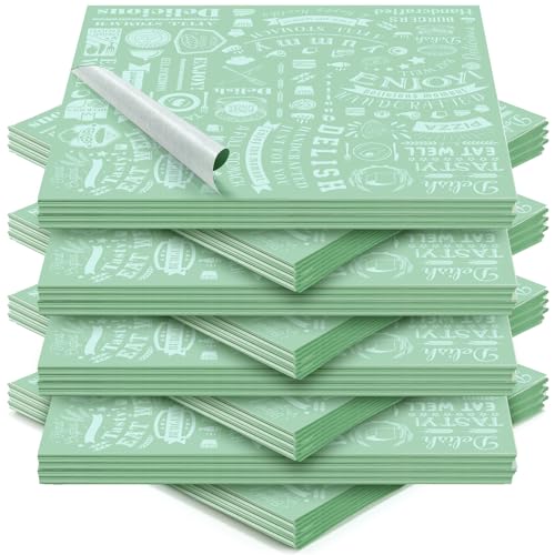 Outus 600 Pcs 12 x 12 Inch Deli Wax Paper Sheets, Sage Color