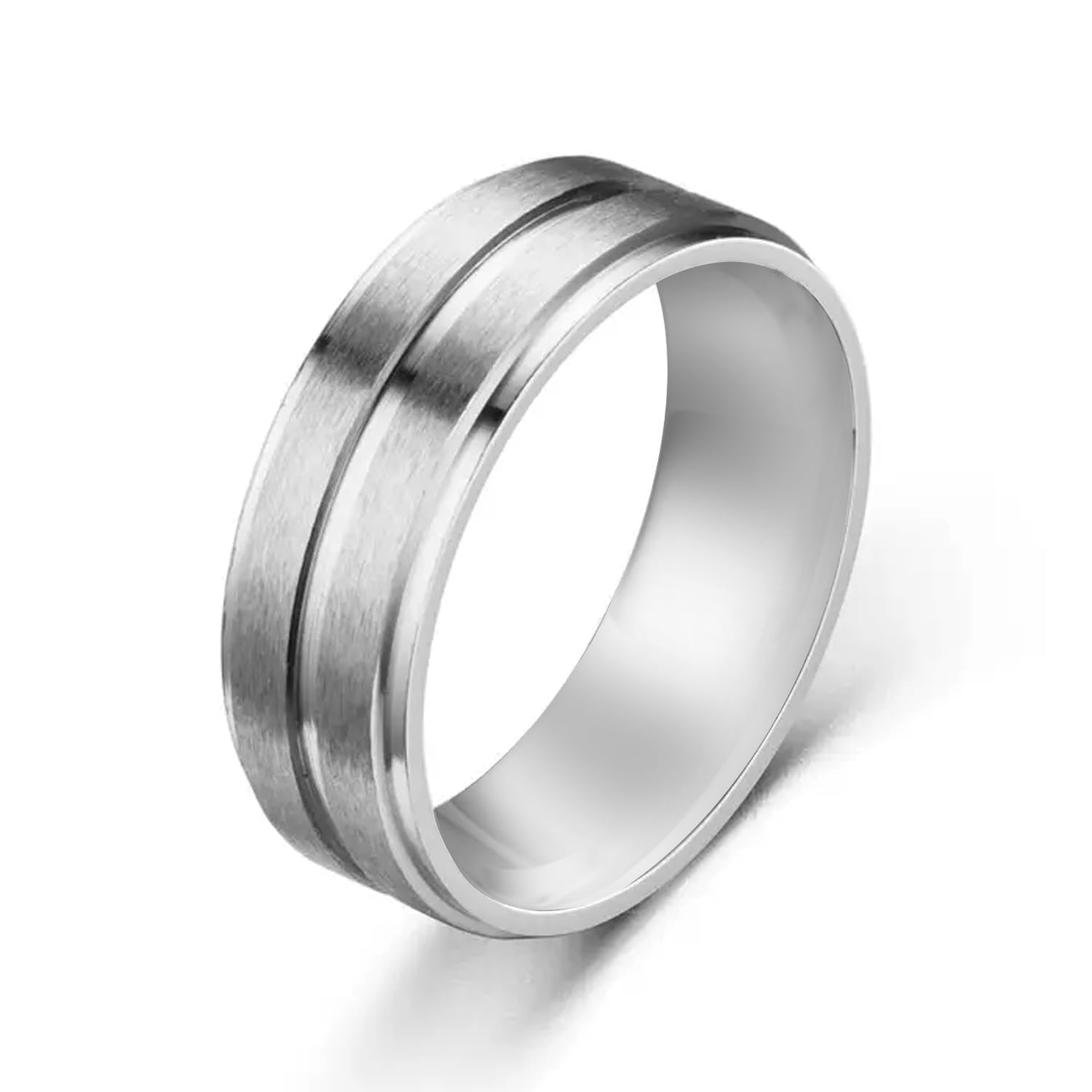 Silver Plated Stainless Steel Fancy Band Ring Jewellery for Men (US 9)