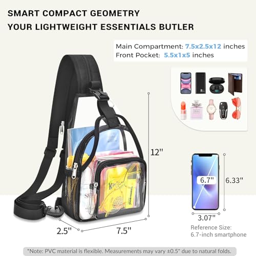 Image of Mildbeer Womens Convertible Clear Backpack, Compact Concert Black Mini