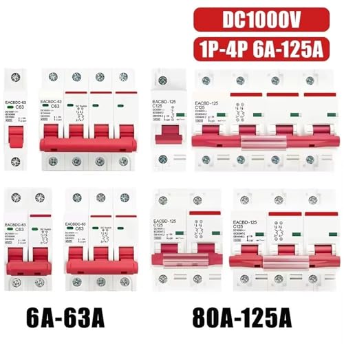 Disjoncteur solaire DC 1000V 1P 125A interrupteur magnétothermique photovoltaïque MCB
