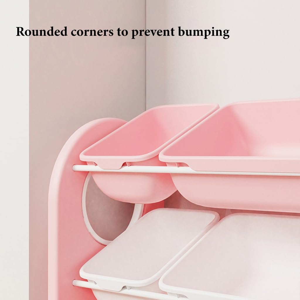 Organiseur de jouets avec 12 bacs de rangement – Organiseur multi-bacs à 4 niveaux pour livres, matériel scolaire, jouets – Organisateurs de jouets pour enfants et rangement pour salle de jeux
