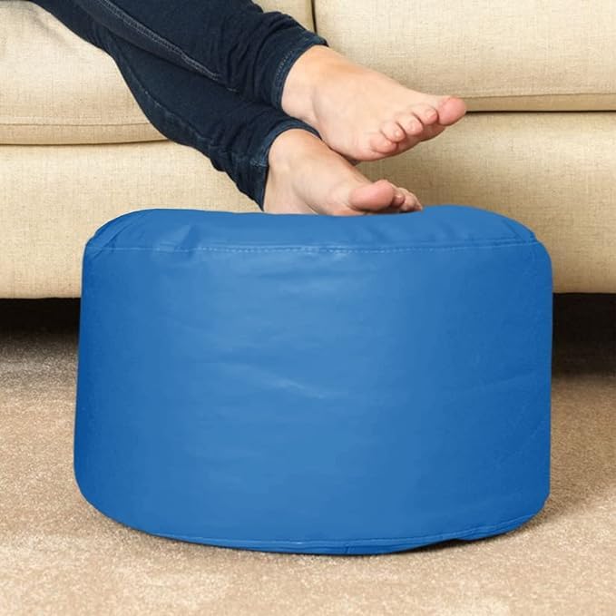 Image of Cover 4XL Without Beans with Footrest and Cushion Lounge Chair Luxury Bean Bag Cover with Footrest Without Beans 4XL (Without Fillers) (Blue New)