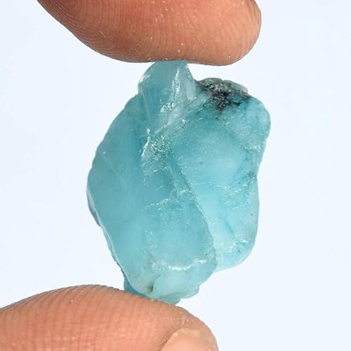 Miniatura 3 de Gema curativa de cristal de aguamarina natural, 16.00 Ct, piedra aguamarina azul cielo áspero certificada, Gema, Brasil - Aguamarina