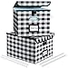 for Huolewa Decorative Collapsible File Storage Organizer Boxes with Lids, Linen ...