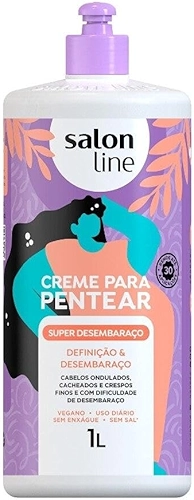 Salon Line, Creme de Pentear, Super Desembaraço, Vegano - Para Cabelos Cacheados, Crespos e em Transição, 1 L