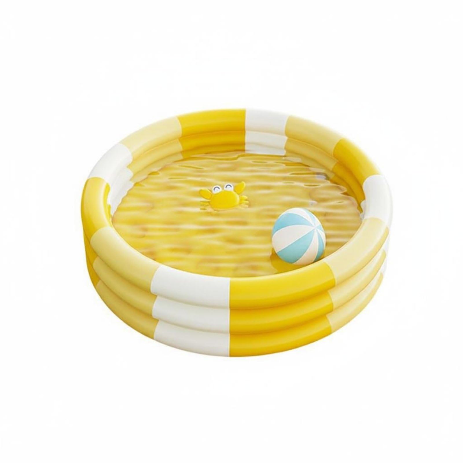 Flat Bottom 3 Loop Kiddie Pool Wide Rim Raised Loop Pool Shallow Kids Product Easy to Inflate for Children, Home, Family, 110 Three Ring - YLW | Home & Garden-image-11